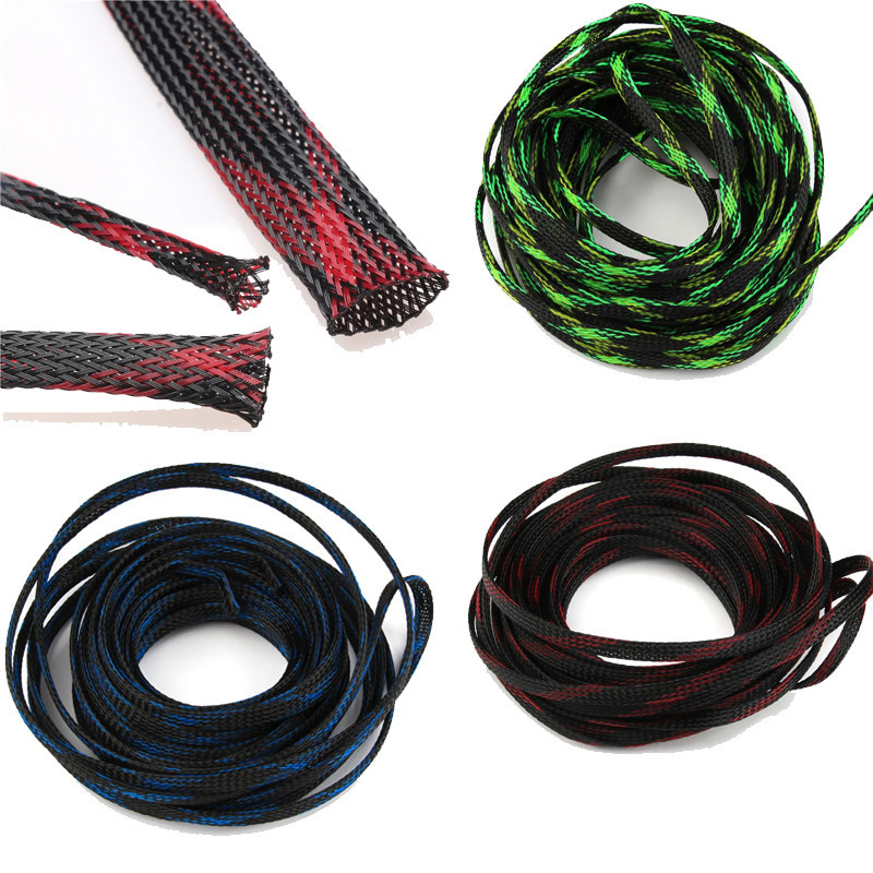 5M PET Cable Sleeve 4/6/8/10/12/15/20/25mm Insulated Braided Sleeving ...