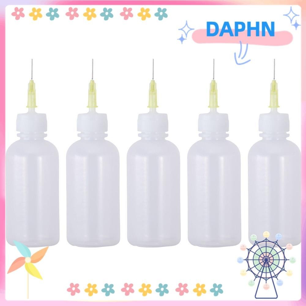 DAPHS 5pcs Liquid Flux Dispenser, PE+Stainless Steel Needle Tip Bottle