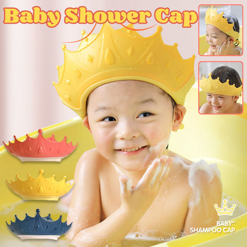 Baby Shower Shampoo Cap Adjustable Crown Shower Cap Ear Protection Hat
