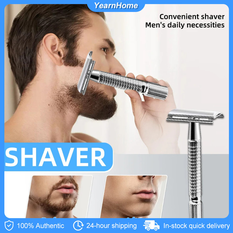 Manual Razor Stainless Steel Safety Razor Set Double Edge Barbeador ...