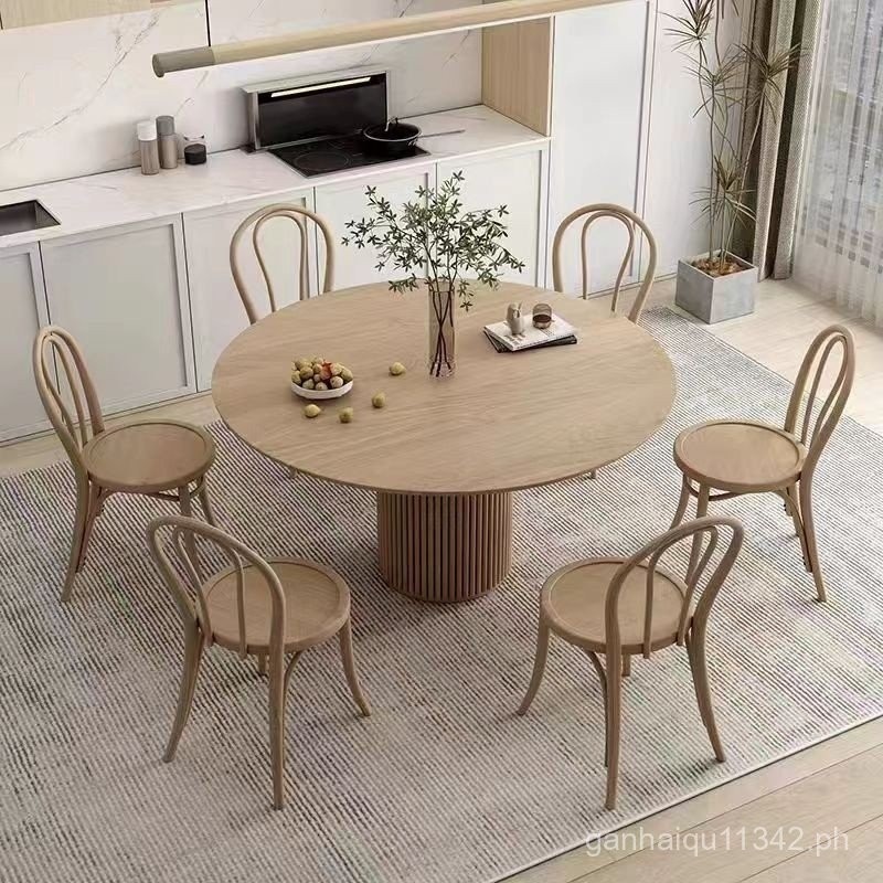 Solid Wood Round Table Household Dining Table Creative Coffee Table ...
