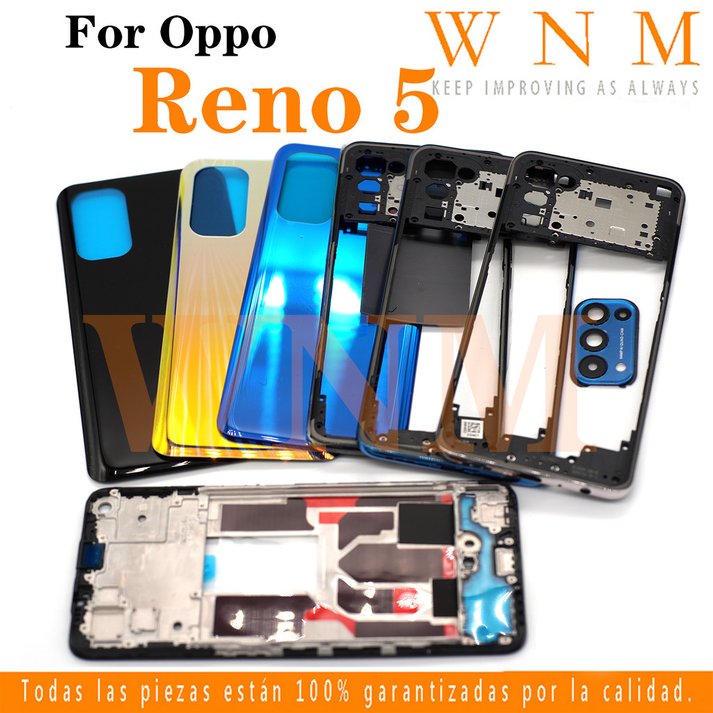 For OPPO Reno 5 5G RMX2145 LCD Front Frame Bezel Back Battery Cover ...