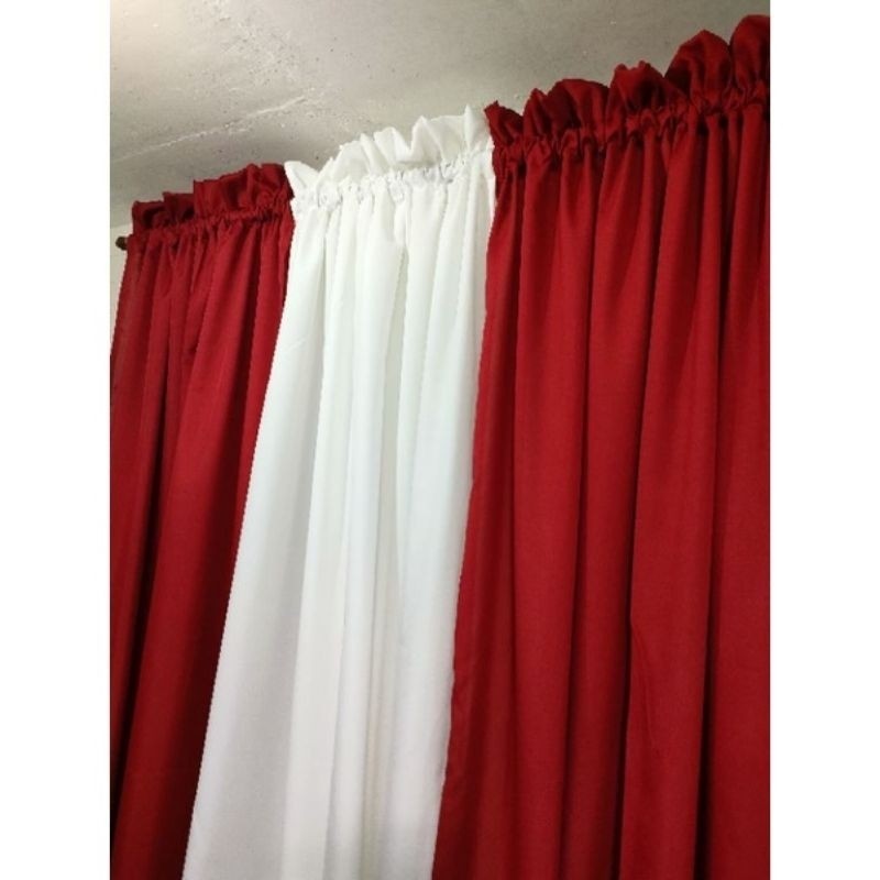 Non Ring Curtains Plain Geana fabric 60*72 inches Length | Shopee ...