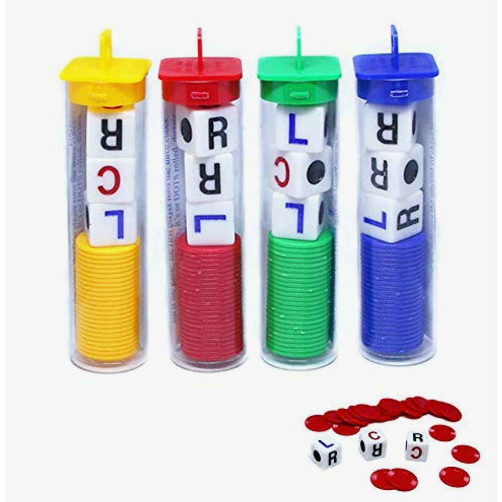 Dice board Game set 3 Dice+24 Chip Left Center Right For Family Table ...