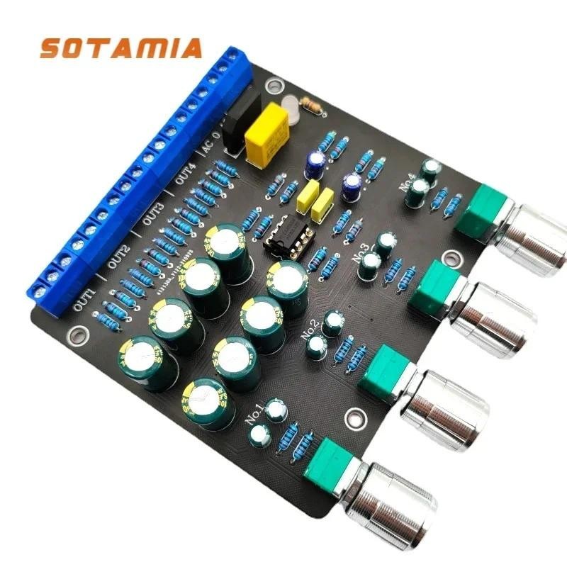 SOTAMIA Hifi Preamplifier Active Audio Splitter NE5532 OP Amp 1 in 4