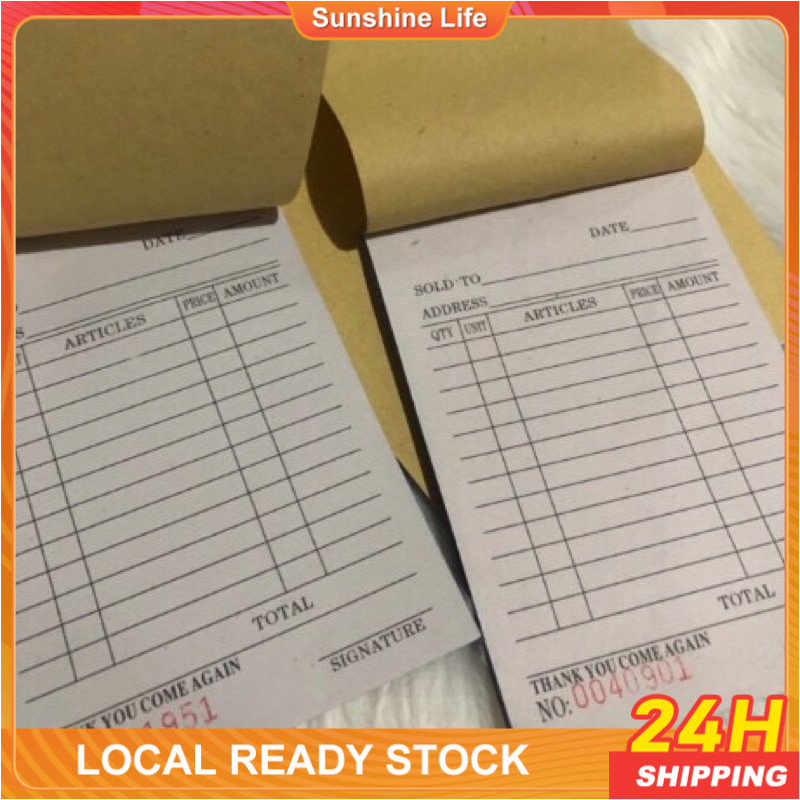 50 Pages Receipt Resibo With Carbon 13x9.5cm/10 Books English Document ...