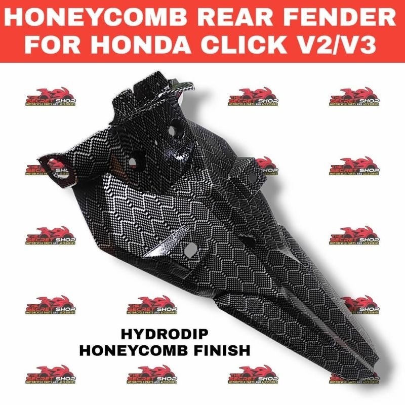 REAR FENDER OEM CLICK v2/v3 honeycomb hydrodip | Shopee Philippines