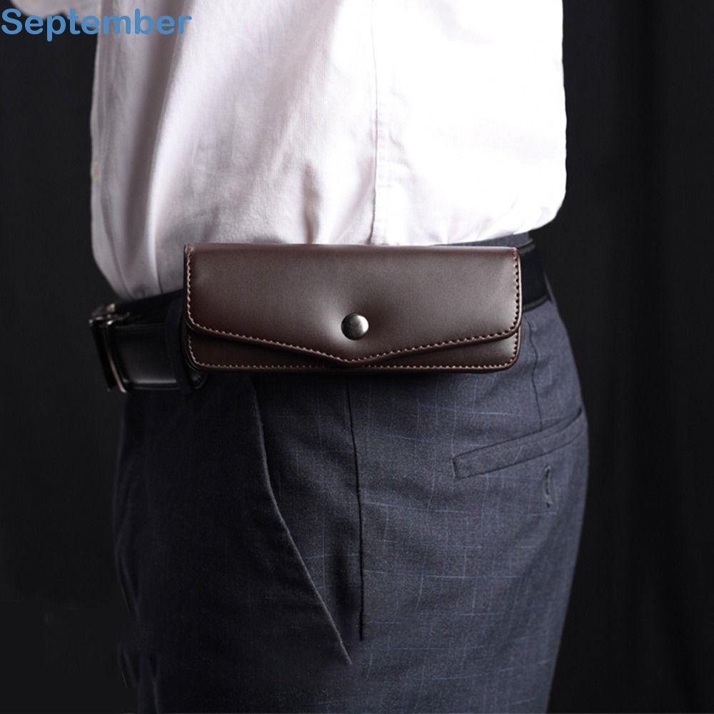 thumbnail image 2 of Portable PU Leather Glasses Case – Belt-Loop Design, Retro Style, Black/Dark Coffee, 5.9 X 2.04 X 0.98 In 2 of 6