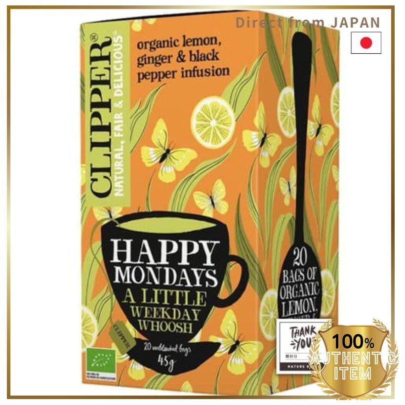 HAPPY MONDAY Organic Herb Tea Caffeine-Free Lemon, Ginger & Black ...