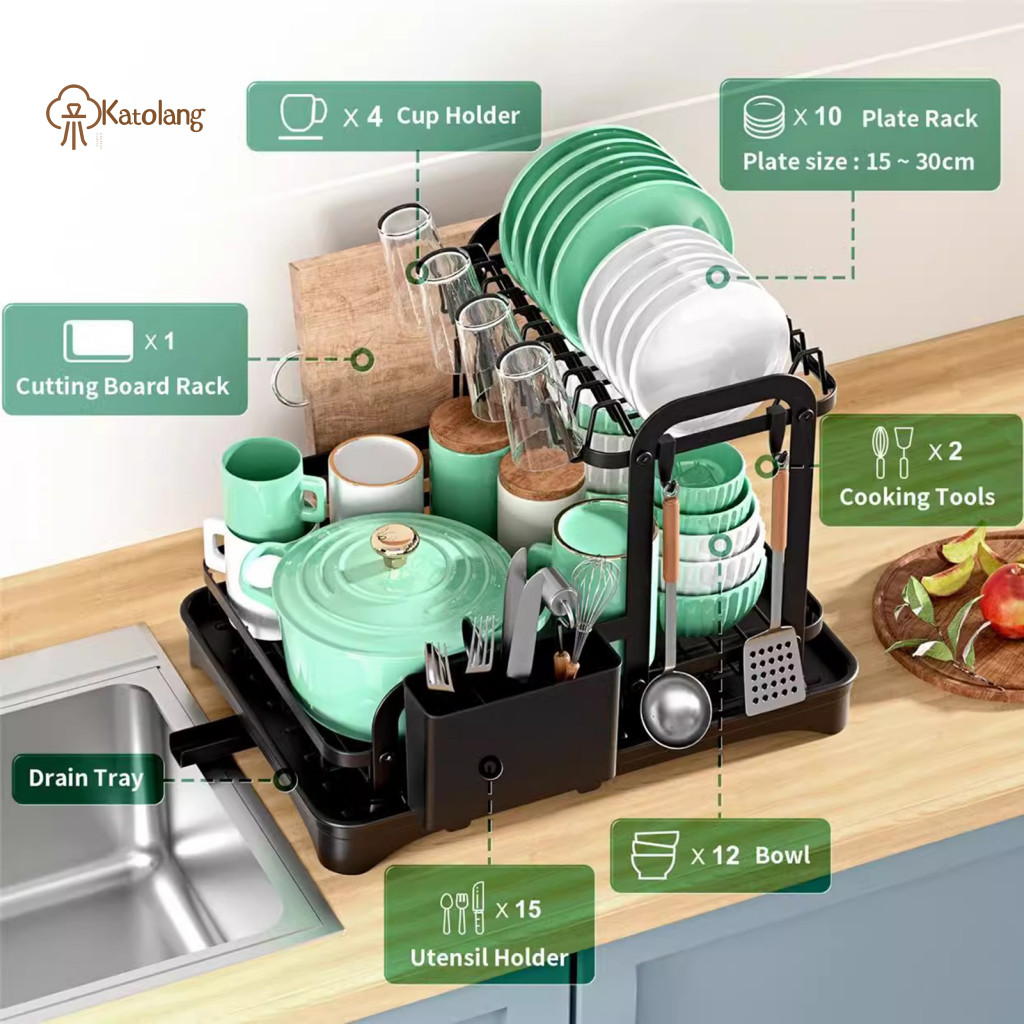 Dishwasher Drain Tray Drip Tray 2-layer Dish Holder with Drain Tray for ...