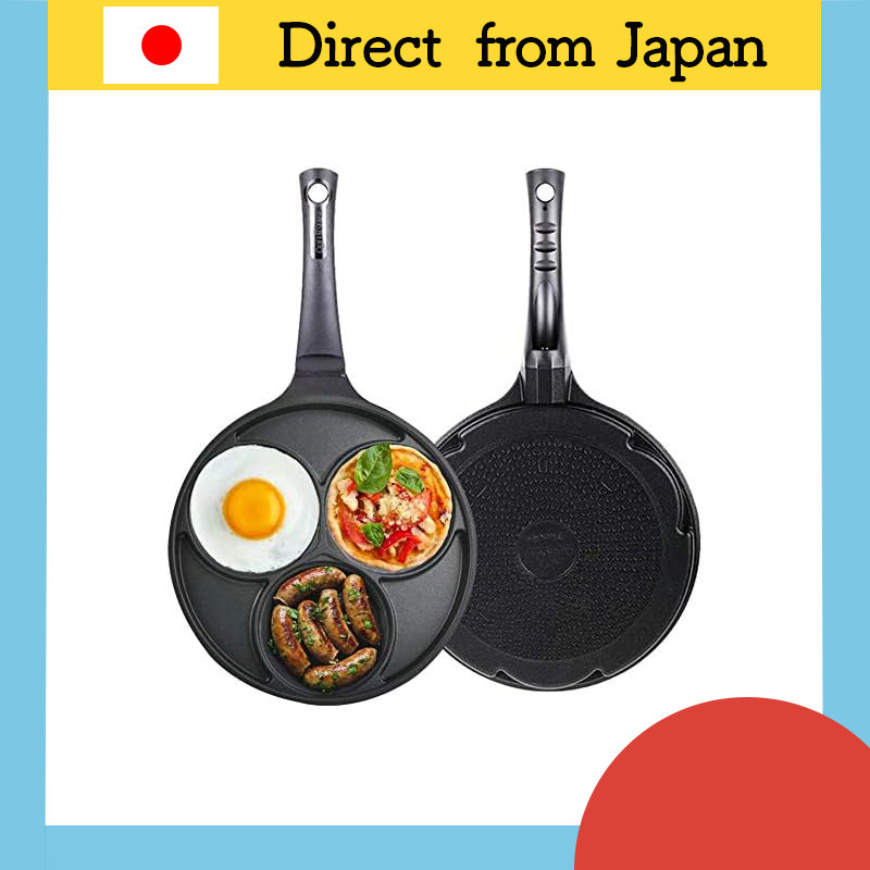 Queen Sense 3-Hole Fried Egg Pan - Divided Sections, IH Compatible ...