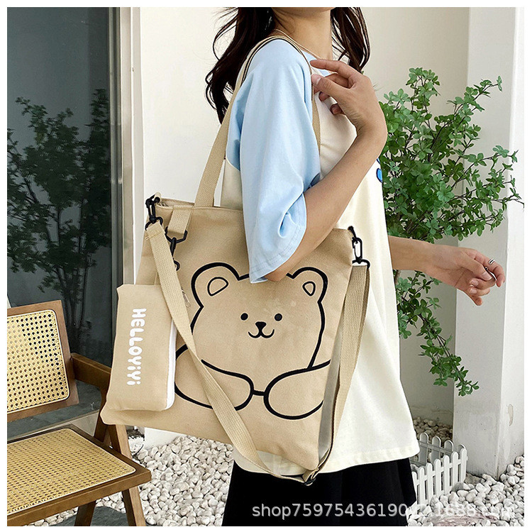 Girls canvas bag, primary and secondary school students' tutoring bag ...