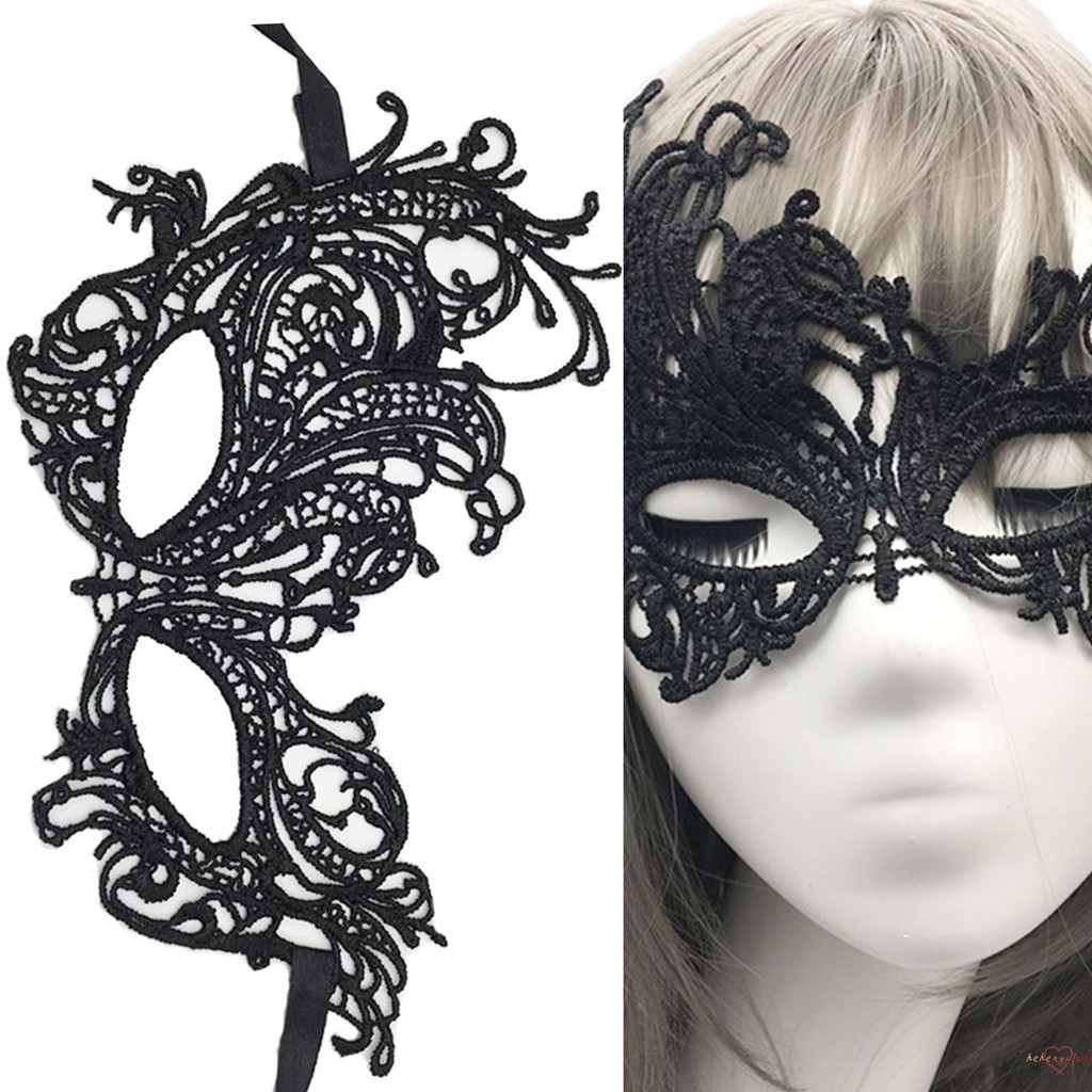 Costume store mask with lace tie