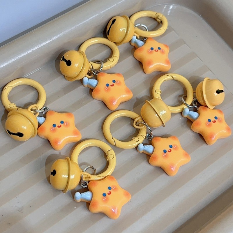 Keychain Decoration Pendant - 1Pcs Cute Five-Pointed Stars Bell Buckle ...