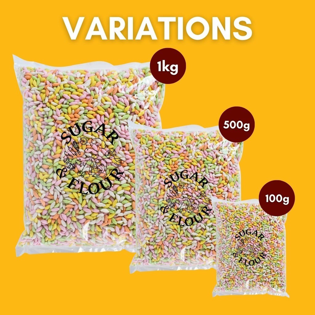 Crispy Rice Bubble Chocolate Cereal Bubble Rice White Rainbow Chocojar ...