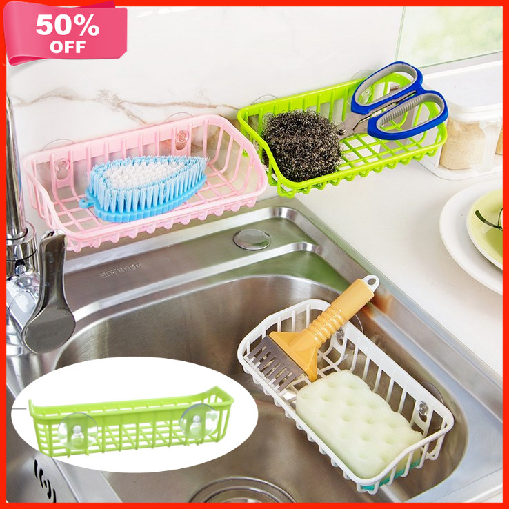 Suction Cup Kitchen Drain Rack Dishwashing Sponge Holder Hanging ...