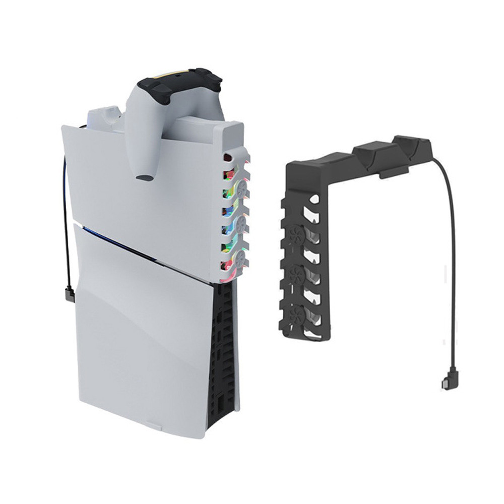 Cooler Accessories for PS5slim Console Rear Cooling Fan with RGB Light ...