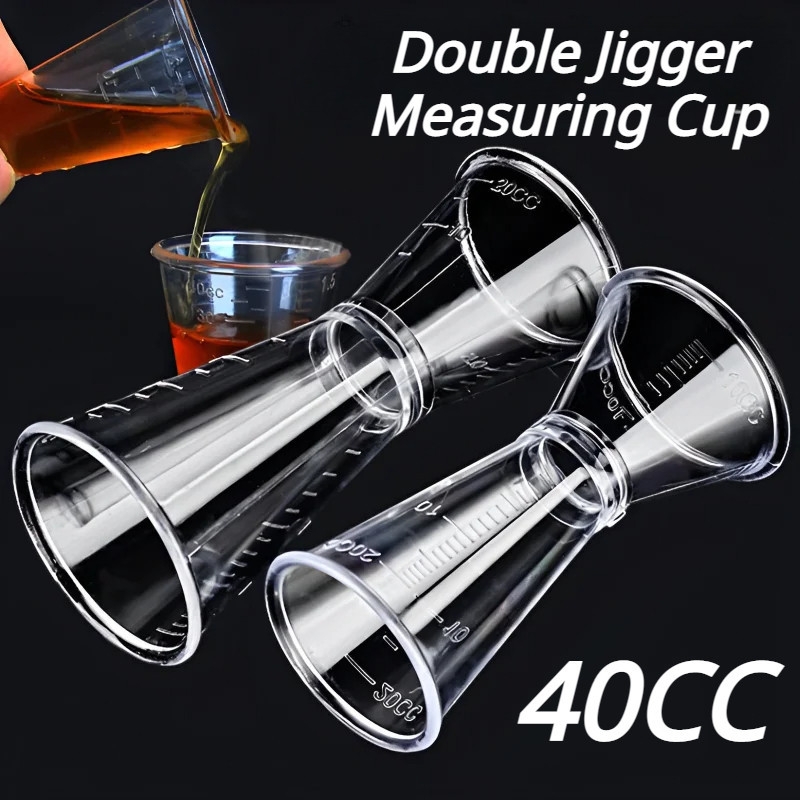 40cc Acrylic Clear Double Jigger Measuring Cup Milktea Measure Tools ...