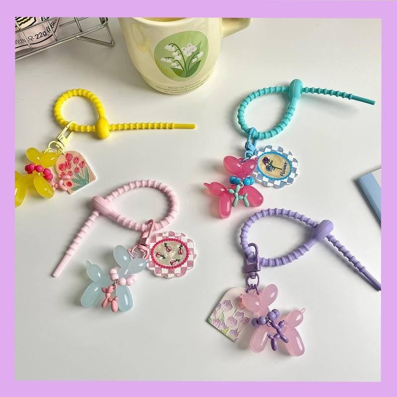 Cute Keychain Balloon Dog Keychain Charm Cartoon pendant Couple ...