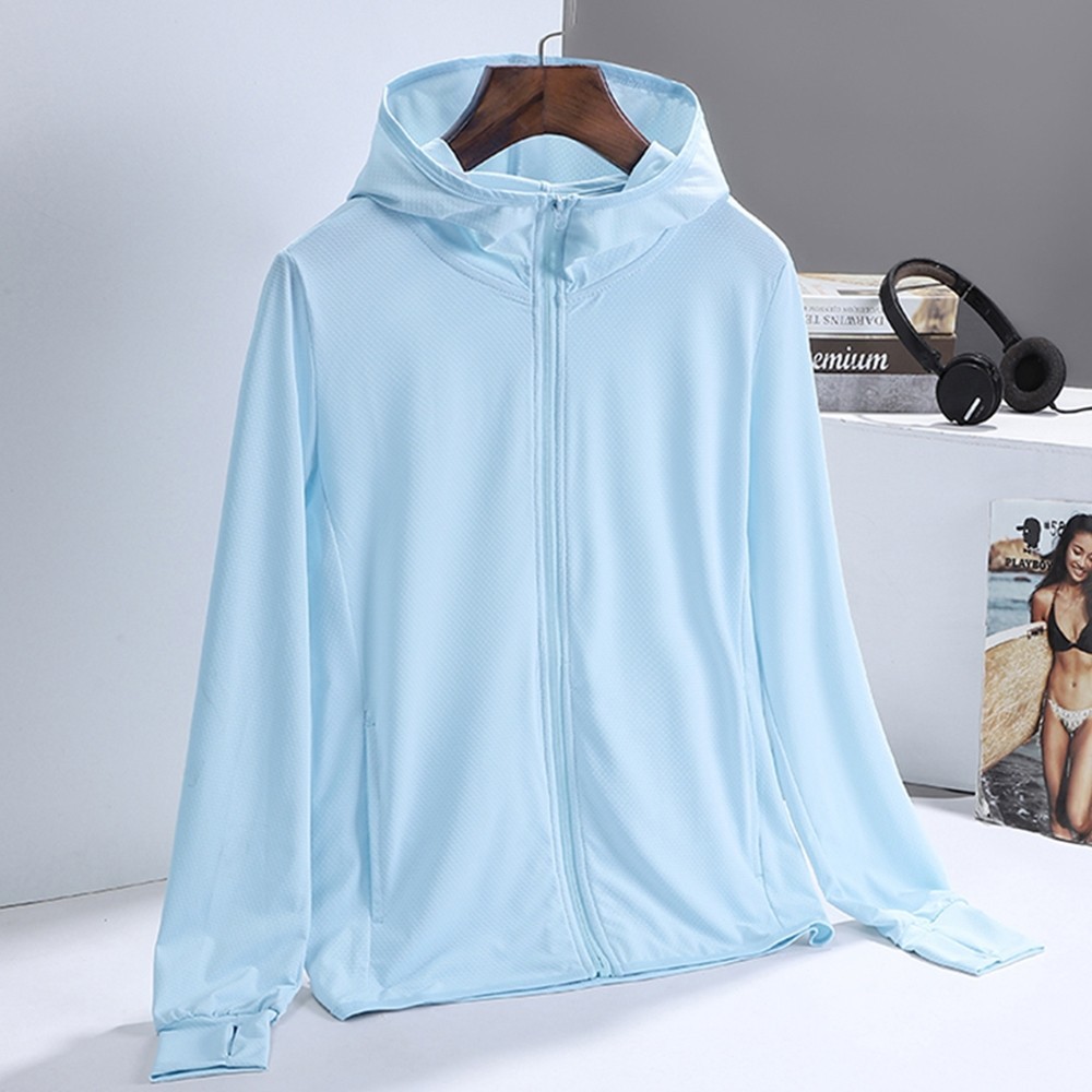 Warehouse Uniqlo Genuine YKK Zipper UPF50 Prevention of UV rays summer sunscreen UV protection Hoodie blue navy navy Shopee Philippines