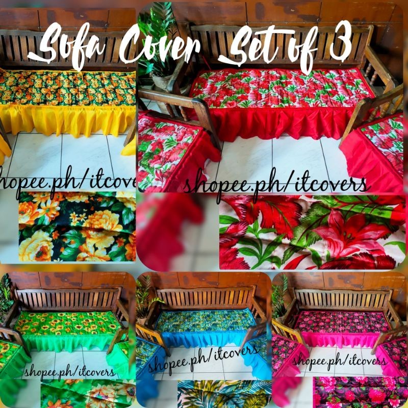 SOFA COVER (SET OF 3) WITH LACE (ON HAND) | Shopee Philippines