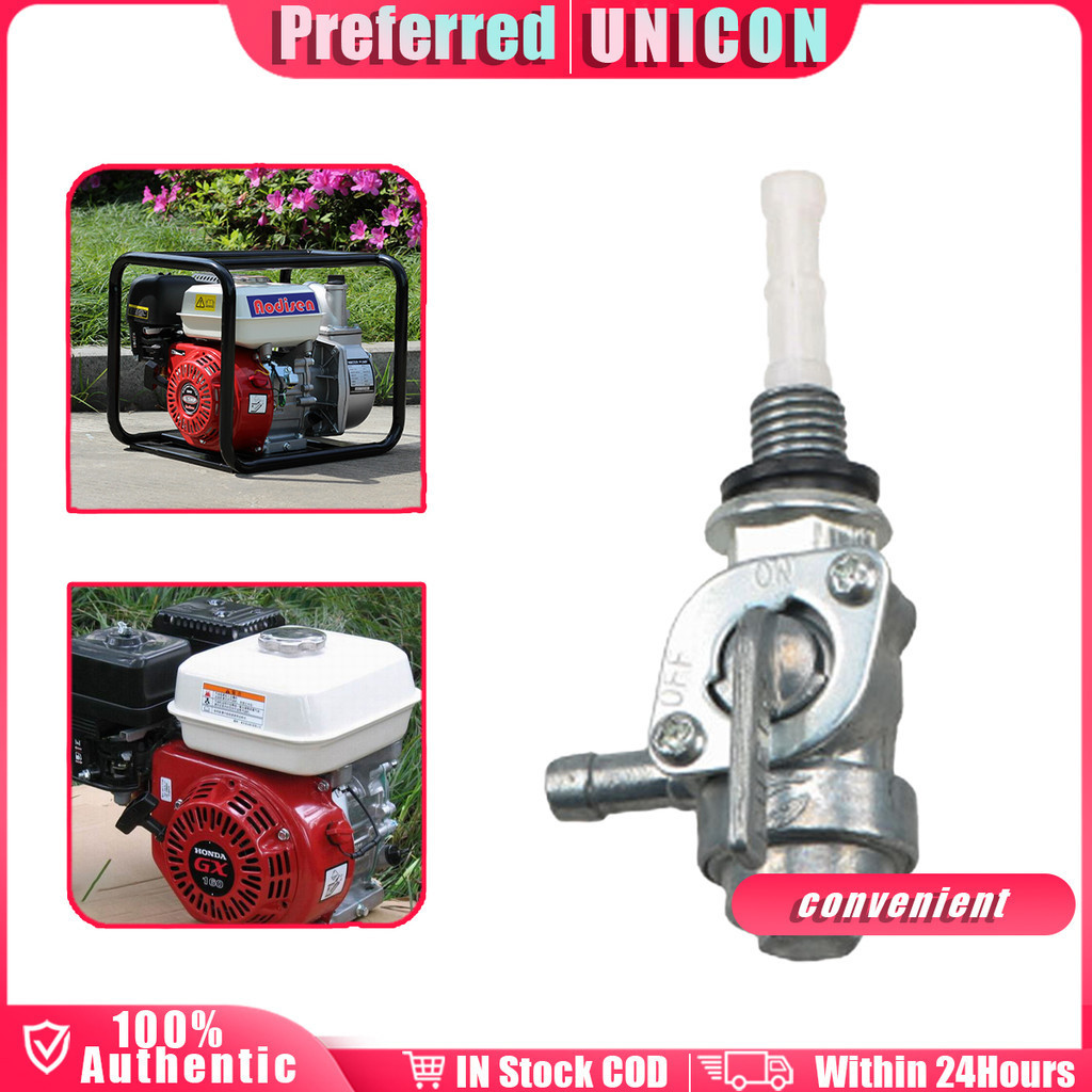 Fuel On/Off Valve Switch Petcock 2-3KW For 1/4 Hose Tap Generator Engine Fuel Tankmodelsilver