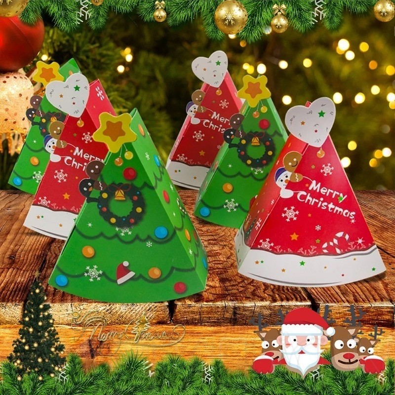 [Hot] Christmas Home Decoration / Christmas Tree Shape Triangle Candy ...