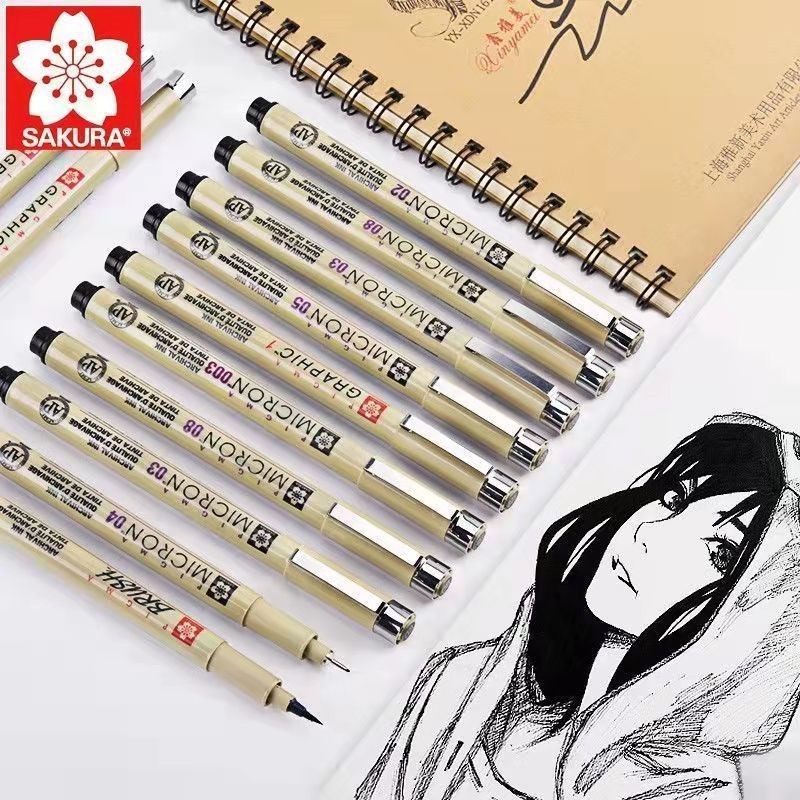 12Pcs Sakura Pen Pigma Micron Art Markers Pens Drawing Waterproof ...