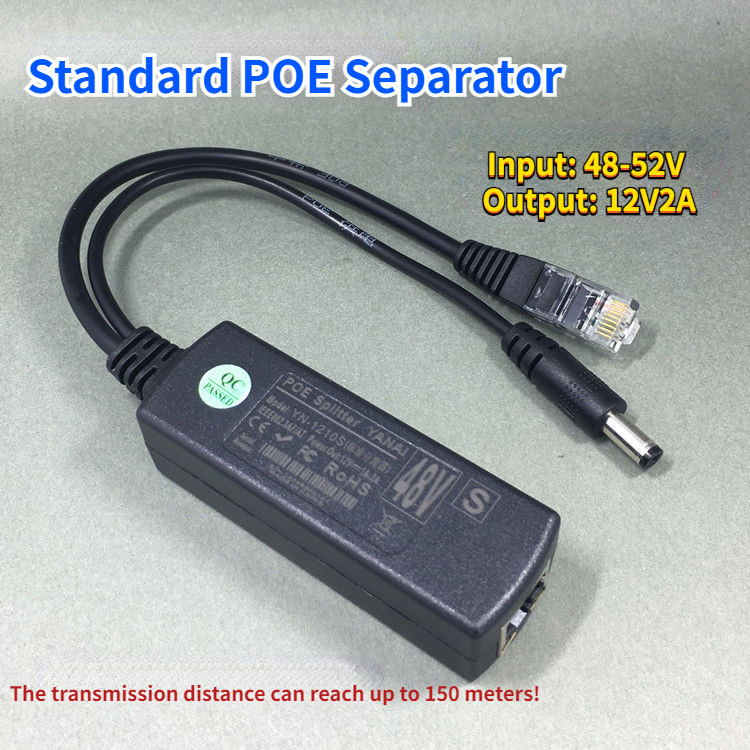 Standard POE Separator for Security Cameras 48V To 12V POE Converter ...
