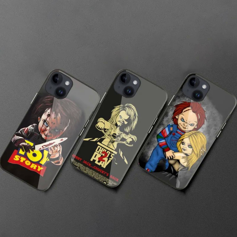 Horror Movie Scary Chucky Doll Tempered Glass Phone Case Cover For ...