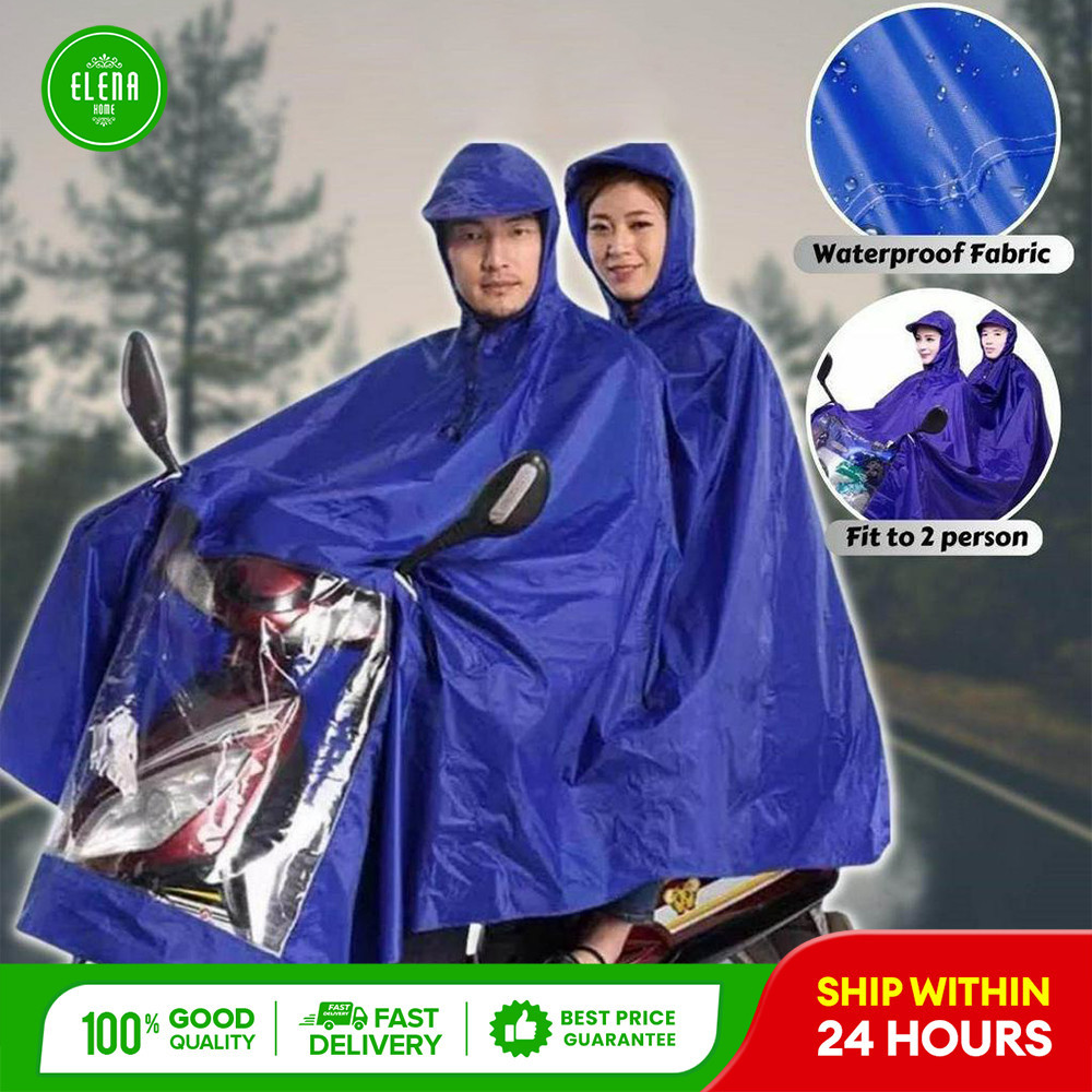 Elena Home Double Head Motorcycle Raincoat Rainy Season Waterproof ...