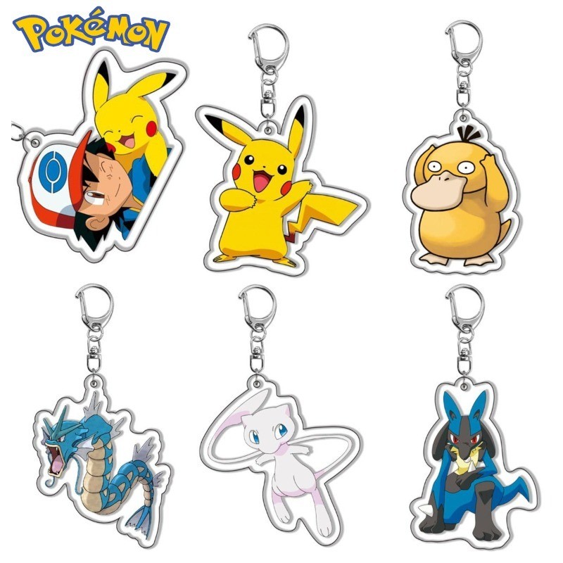 Cute Animation Figures Pikachu Keychain Charizard Pokemon Anime Pendant ...