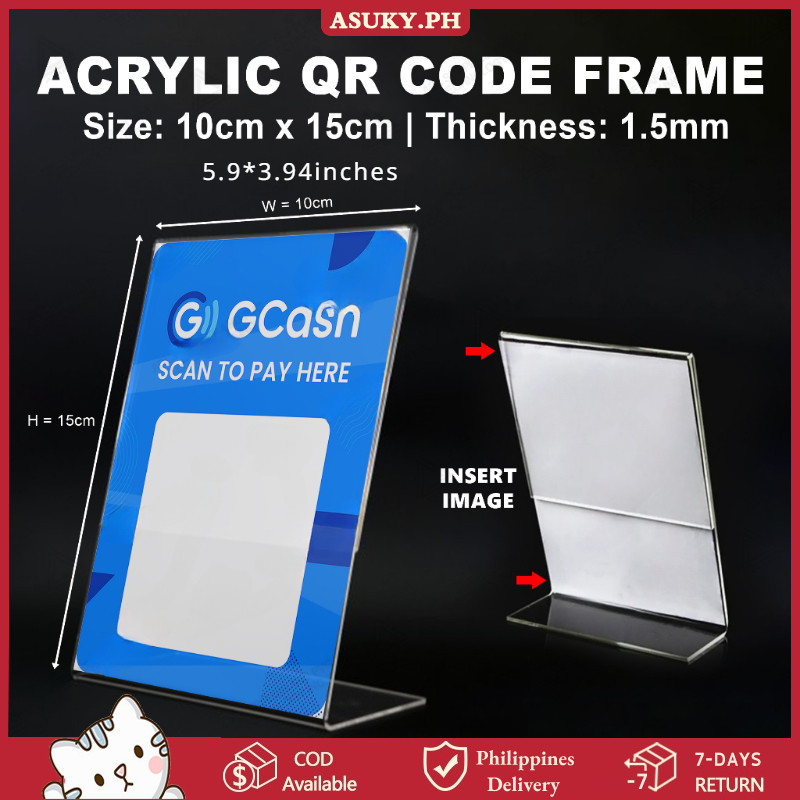6*4Inches Acrylic Stand L-Shape Sign Photo Display Holder A6 Menu ...