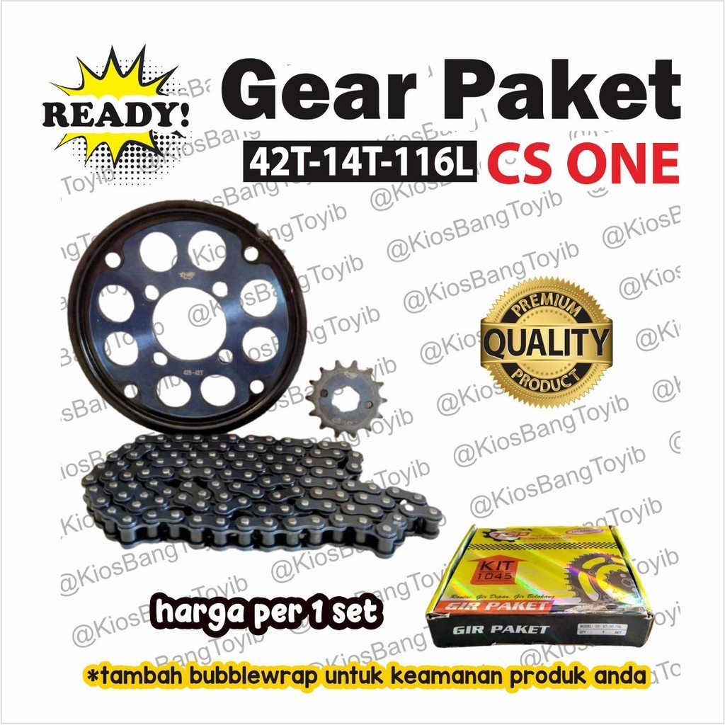Gear Set Package Front Rear CS1 CS1 CS ONE 42T - 14T - 116L (TSP ...