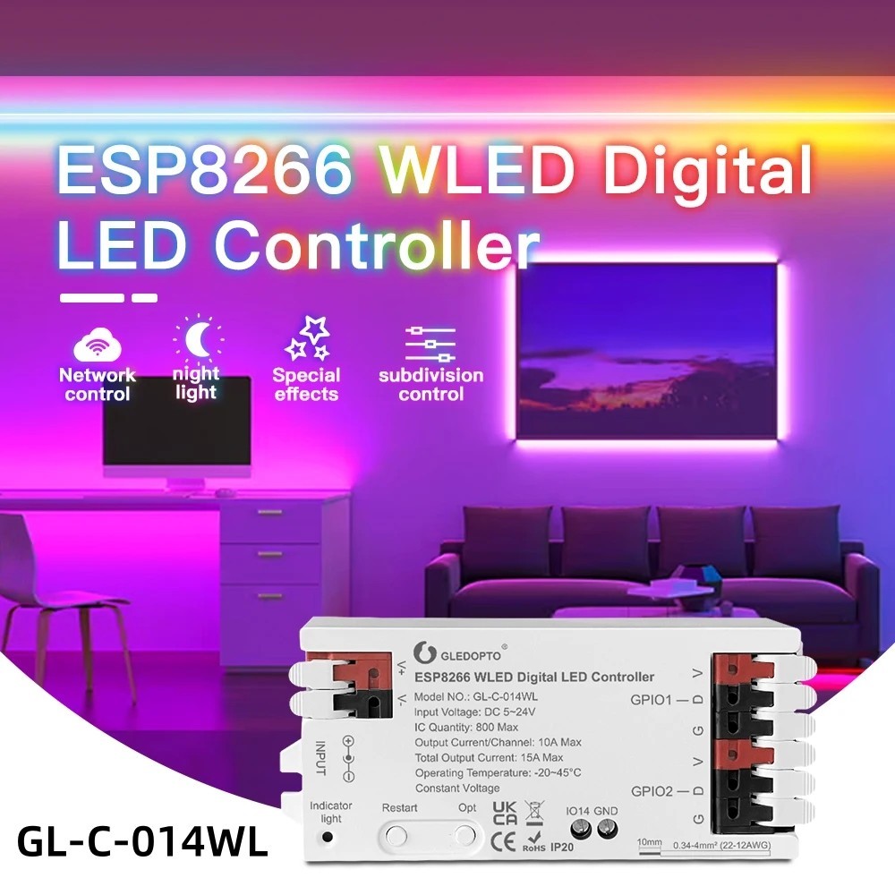 GLEDOPTO ESP8266 WLED LED Controller Dynamic 800 DIY App Control for ...