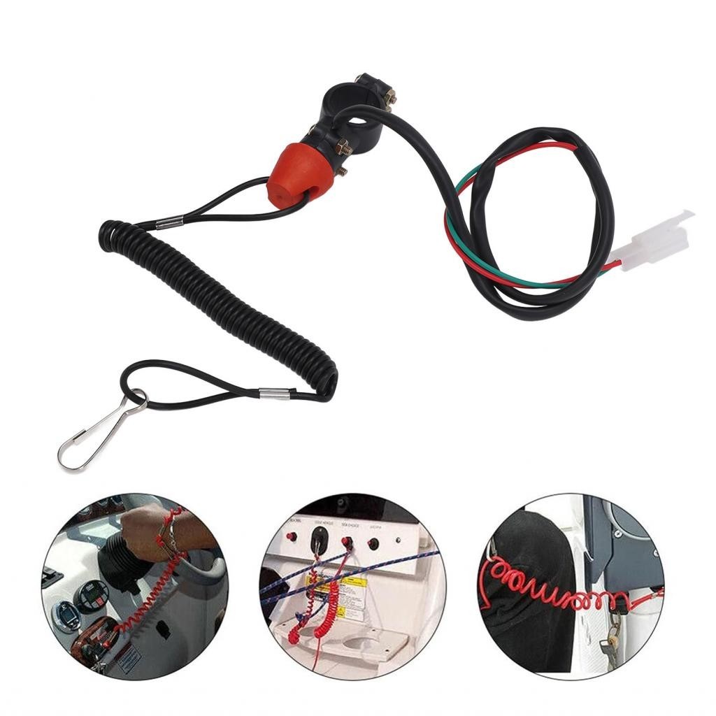 Houglamn 22mm Engine Cord Lanyard Kill Stop Switch Safety Tether 2 Pin ...