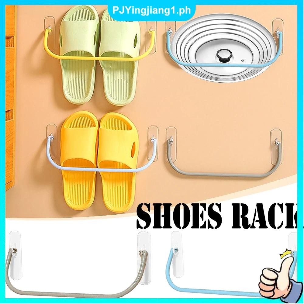 Shoe Rack Wall-Mounted Slippers Drain Plastic Racks No Punching Pot ...