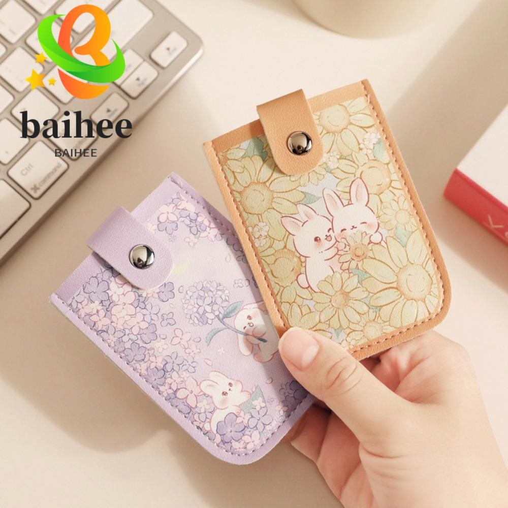 BAIHEE Mini Card Wallet, Pull-out Type 5 Card Pockets Business Card ...