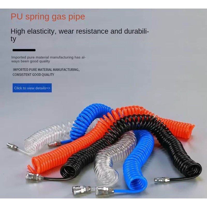 PU Spring Recoil Spiral Air Pressure Hose Tube Pipe For Air Compressor ...