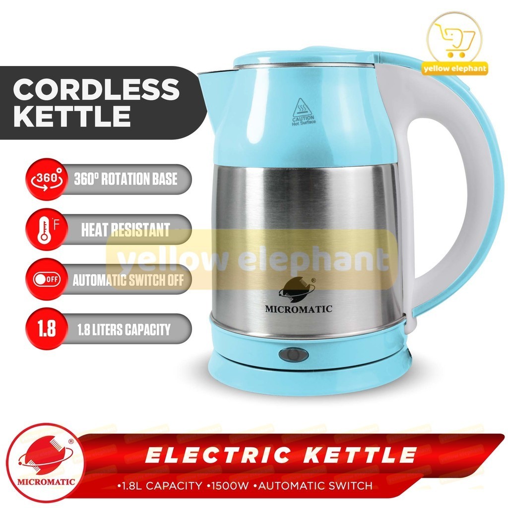 Micromatic Electric Kettle 1.8 Liters Yellow Elephant Everyday Low Price Shopee Philippines