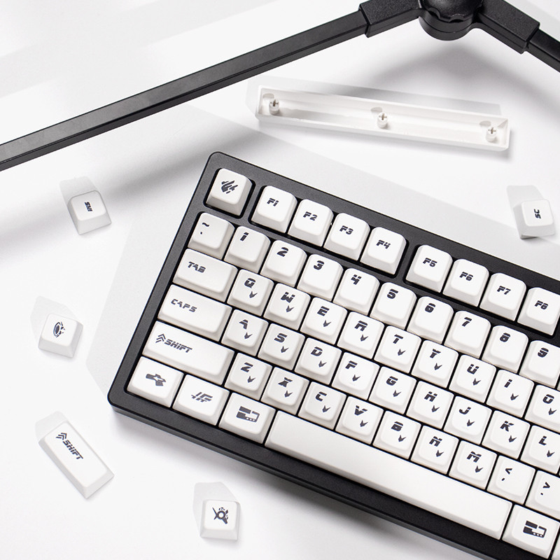 151 Keys BOW Minimalism white keycaps MDA profile PBT Keycap set for ...