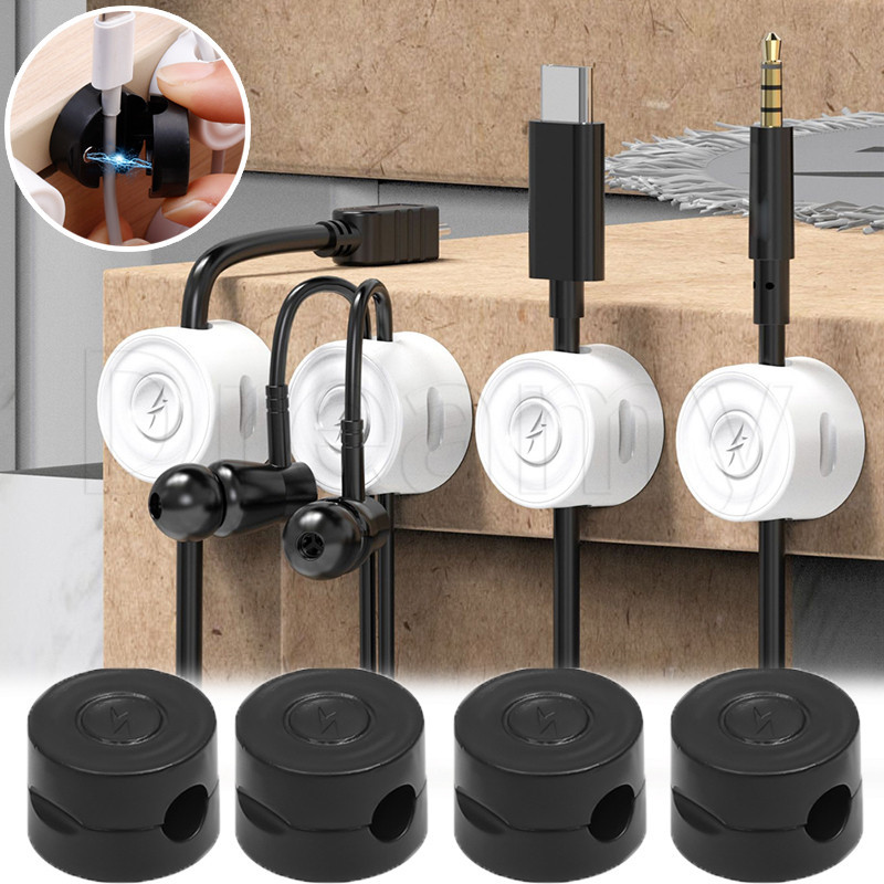 6Pcs Magnetic Cable Clips - ABS Wall Mounted Hook - Wire Cord Fixed ...