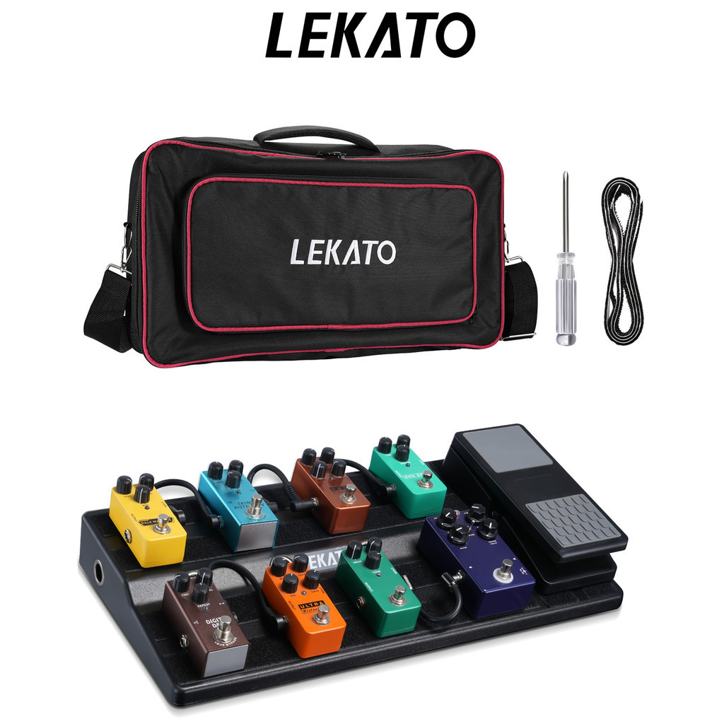 LEKATO Guitar Pedal Board Large Capacity effects Pedalboards with Built