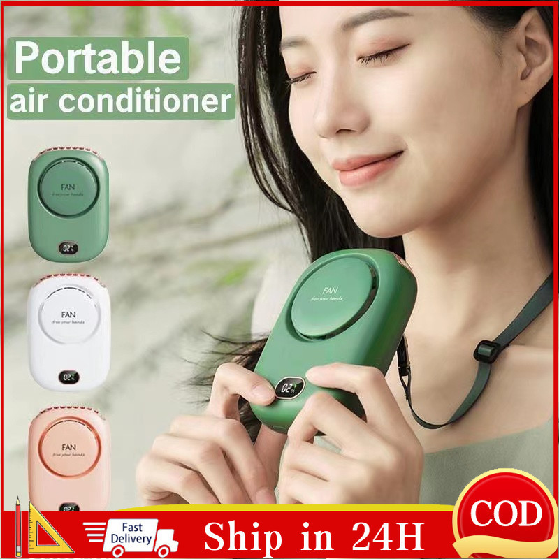 Wearable Personal Fan Hands Free Bladeless Portable Neck Fan 3 Speeds ...