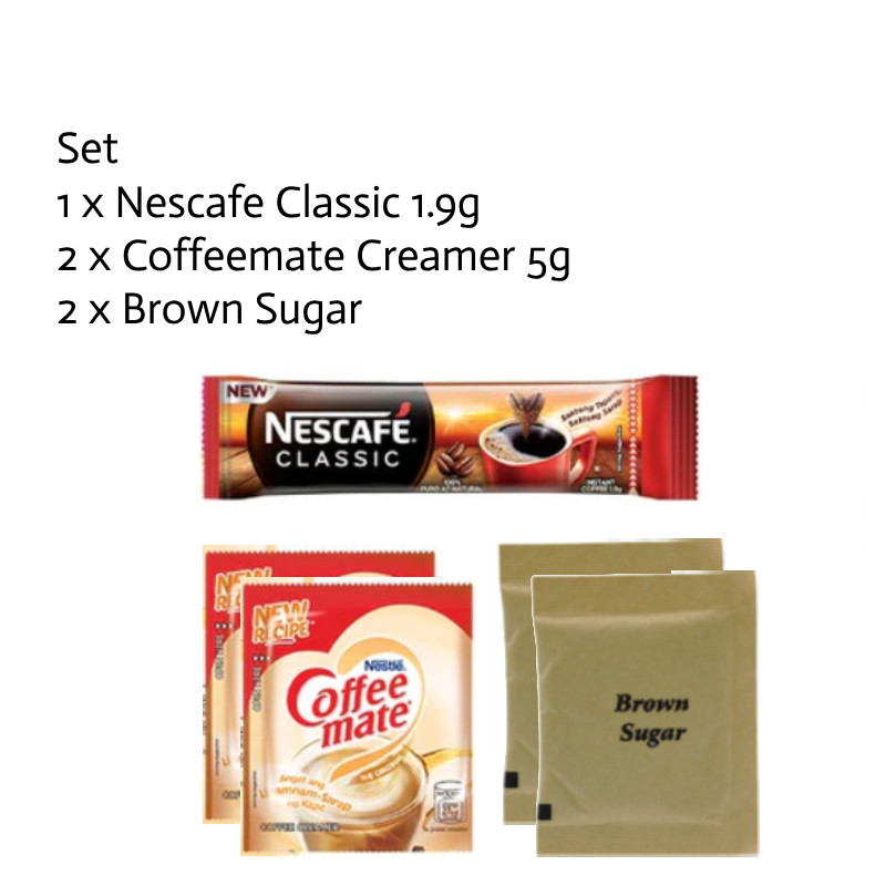 NESCAFE Classic Coffee 1.9g + NESTLE Coffeemate Creamer 5g + Brown Sugar 5g Shopee Philippines