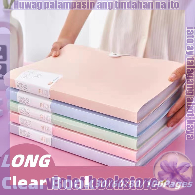 Clear Book Long Bond Paper Organizer Presentation Book Pockets ...