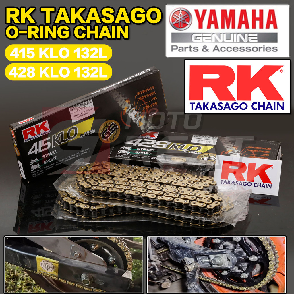 RK Racing Chain O-Ring Oil Seal 415/428KLO-132L 132 Links Golden Chains ...