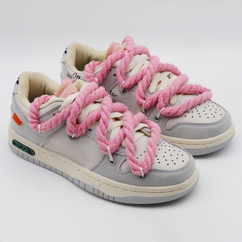 // M-Fashion // 8mm Bold Cotton Linen Twist Weave Shoelaces Solid Color ...