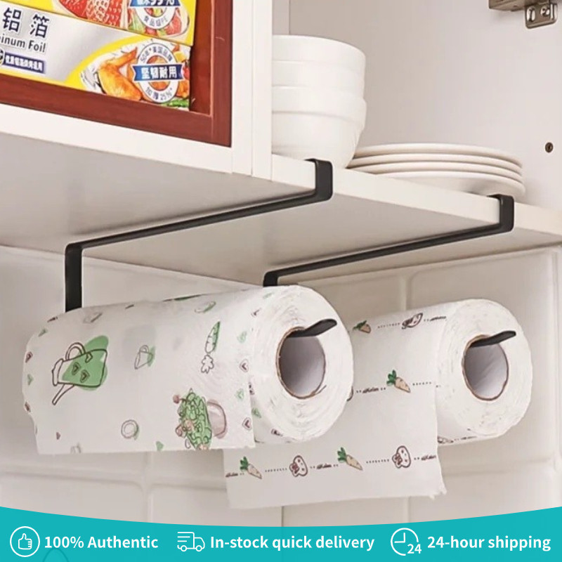Kitchen Paper Towel Rack Perforation-free Hanging Storage Rack Cabinet ...