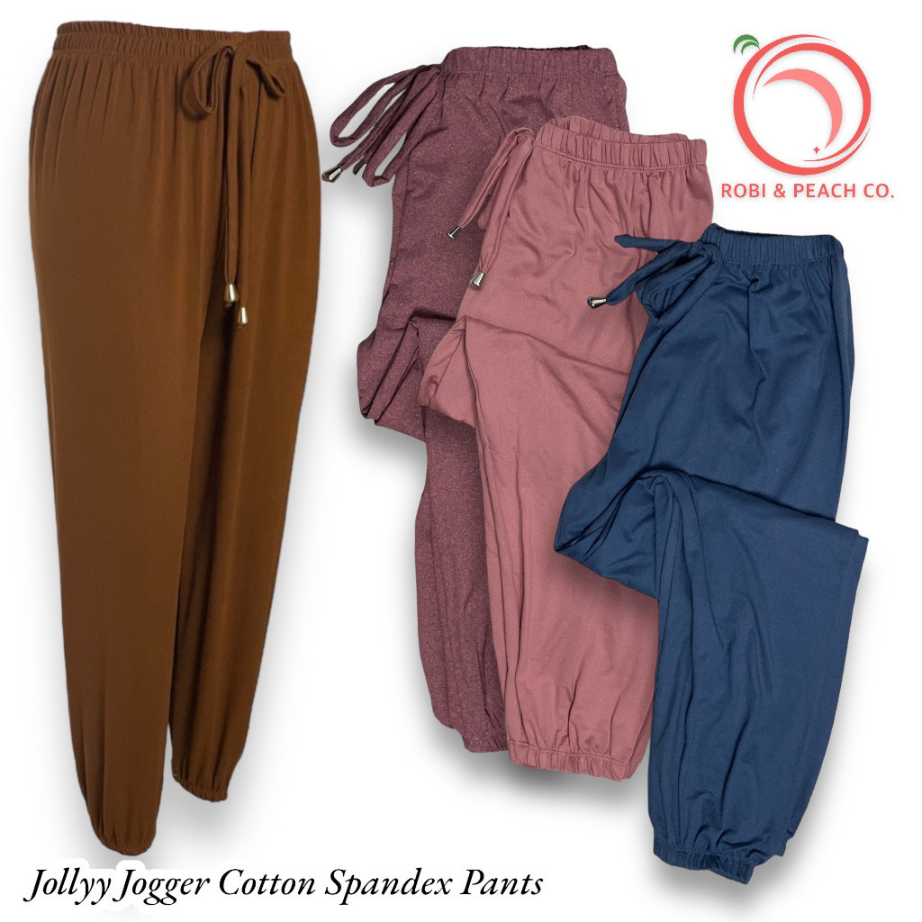 Robi & Peach: Plain Cotton Spandex Jogger Pants for Women (26 to 34 in ...